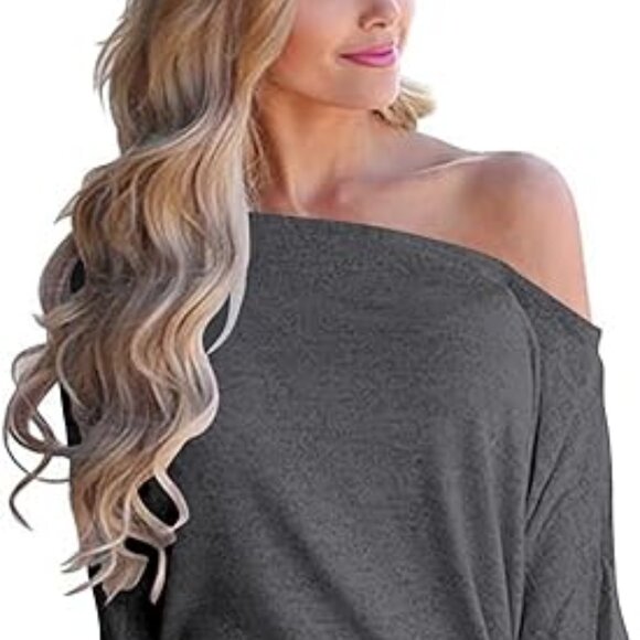 Gray Off-Shoulder Top size L - Picture 1 of 4